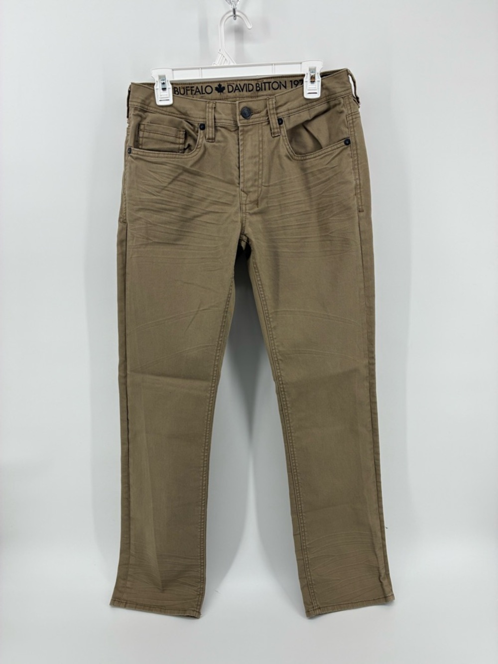 Buffalo David Bitton Men's Khaki Straight Stretch Jeans